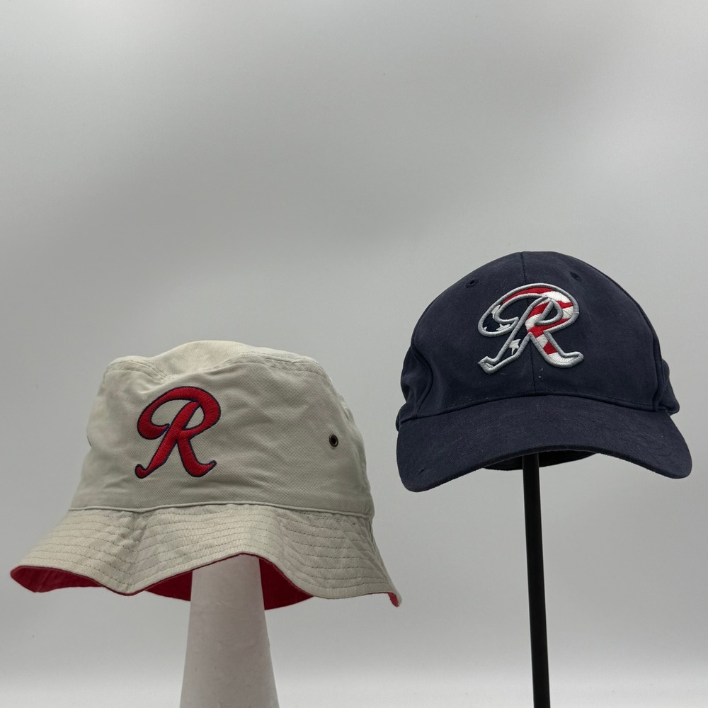 Vtg Richmond Braves MiLB Hat Bundle Pepsi Lite 98 FM Bucket & Baseball Cap M/L